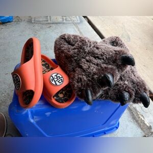 Bear Claw Slippers and DBZ Slides